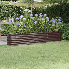 vidaXL Garden Raised Bed Galvanised Steel 224x40x36 cm Brown 1