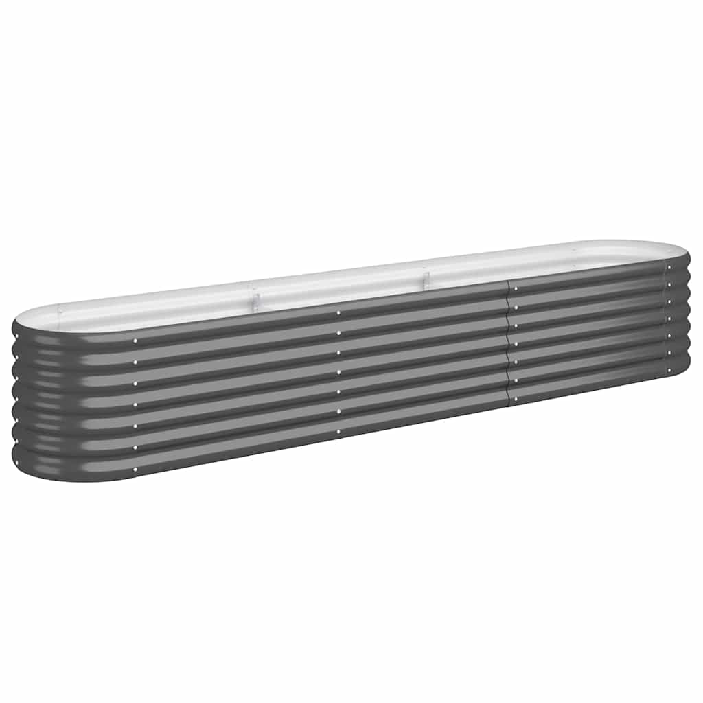 vidaXL Garden Raised Bed Galvanised Steel 224x40x36 cm Anthracite 2