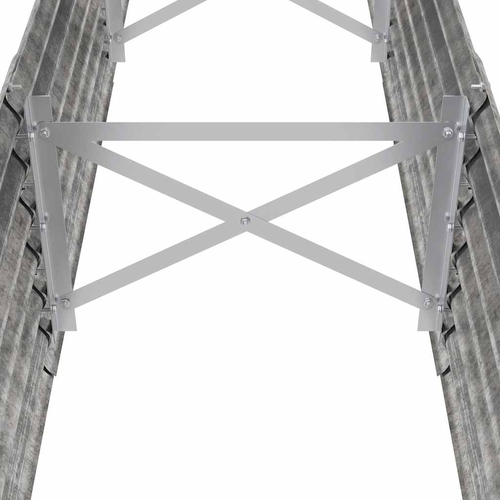 vidaXL Garden Raised Bed Galvanised Steel 224x40x36 cm Silver 5