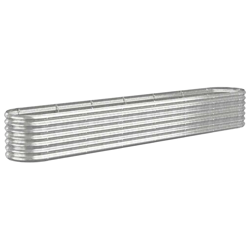 vidaXL Garden Raised Bed | Silver | Powder-coated steel | Large | Durable 2