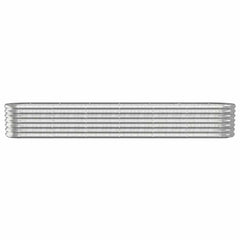 vidaXL Garden Raised Bed | Silver | Powder-coated steel | Large | Durable 3