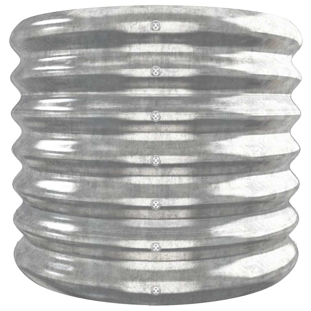 vidaXL Garden Raised Bed | Silver | Powder-coated steel | Large | Durable 4