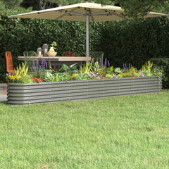 Garden Raised Bed Galvanised Steel Height 36 cm Grey 332 cm