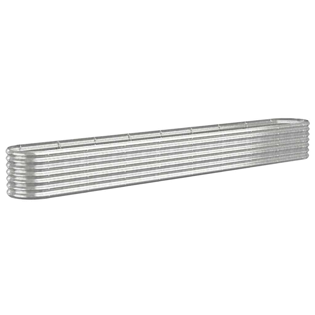 vidaXL Garden Raised Bed | Silver | Powder-coated steel | Large |  Durable 2