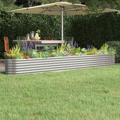 vidaXL Garden Raised Bed | Silver | Powder-coated steel | Large |  Durable 1