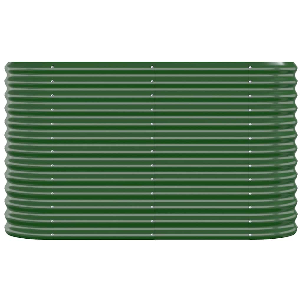 vidaXL Garden Raised Bed | Green | Powder-coated steel | Large | Durable 3
