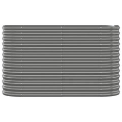 vidaXL Garden Raised Bed | Grey | Powder-coated steel | Large | Durable 3