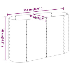 vidaXL Garden Raised Bed | Grey | Powder-coated steel | Large | Durable 6