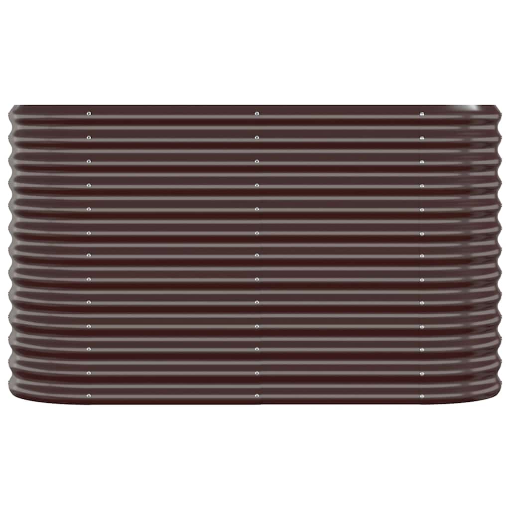 Garden Raised Bed Galvanised Steel Height 68 cm Brown 114 cm