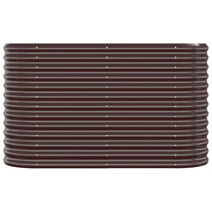 Garden Raised Bed Galvanised Steel Height 68 cm Brown 114 cm