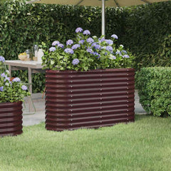 vidaXL Garden Raised Bed | Brown | Powder-coated steel | Large 1