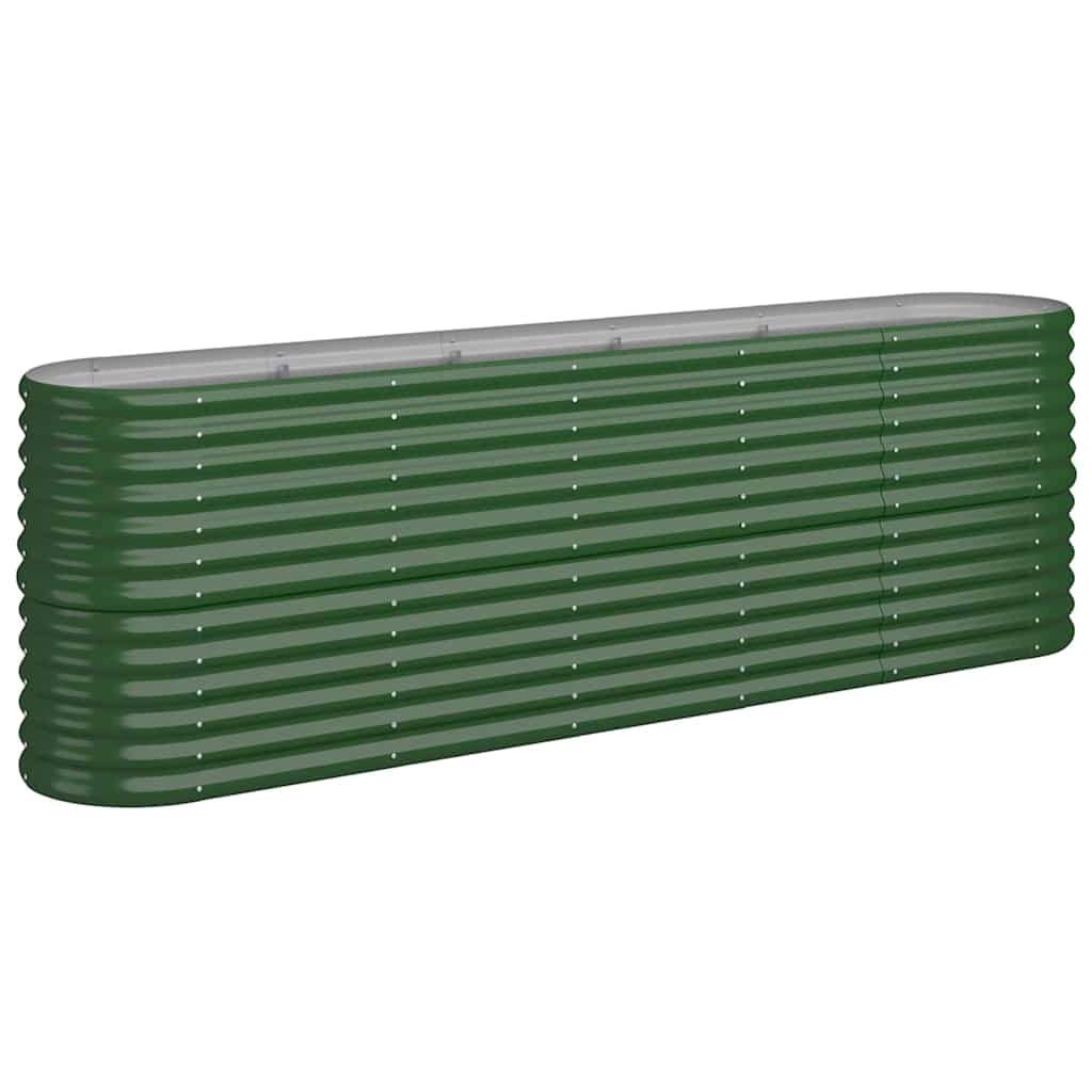 vidaXL Garden Raised Bed | Green | Powder-coated steel | Large | Durable 2