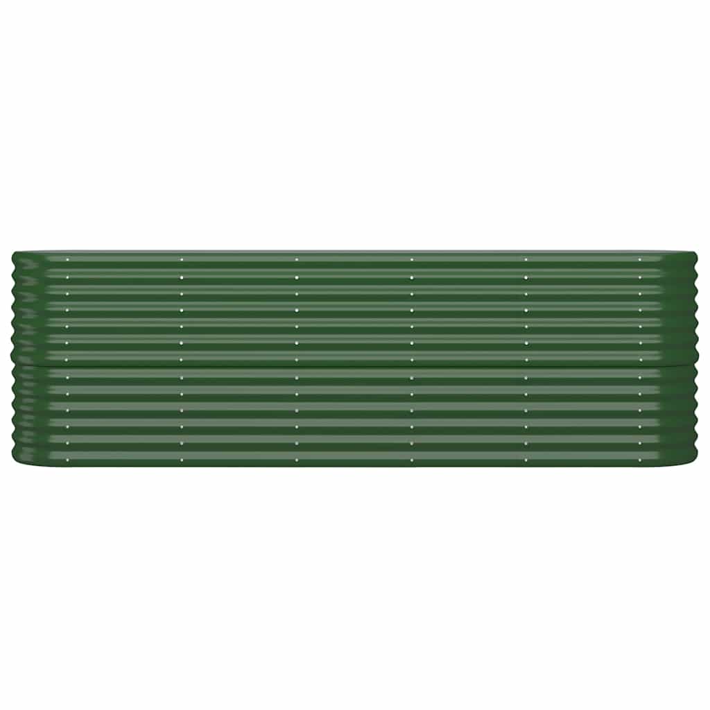vidaXL Garden Raised Bed | Green | Powder-coated steel | Large | Durable 3