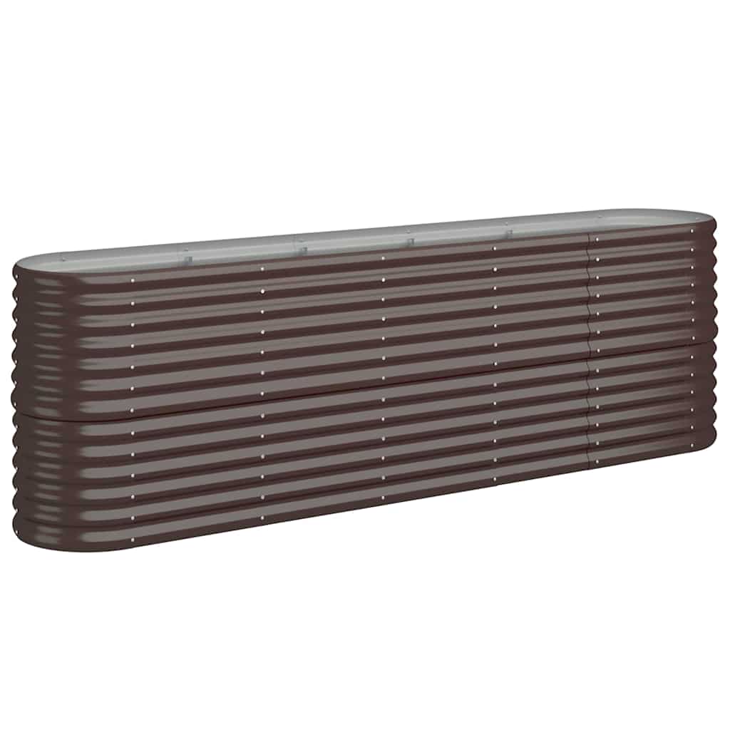 vidaXL Garden Raised Bed Galvanised Steel 224x40x68 cm Brown 2