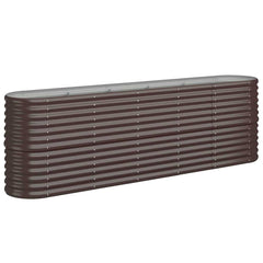 vidaXL Garden Raised Bed Galvanised Steel 224x40x68 cm Brown 2