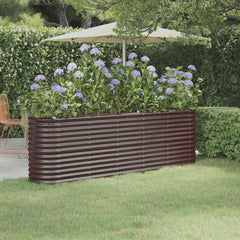 vidaXL Garden Raised Bed Galvanised Steel 224x40x68 cm Brown 1