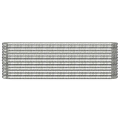 vidaXL Garden Raised Bed | Silver | Powder-coated steel | Large | Durable 3