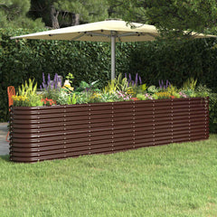 vidaXL Garden Raised Bed Galvanised Steel Height 68 cm Brown
