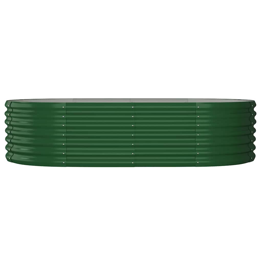 vidaXL Garden Raised Bed | Green | Powder-coated steel | Large | Durable 3