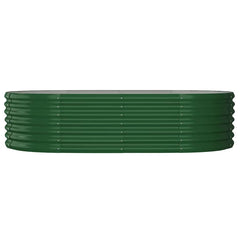 vidaXL Garden Raised Bed | Green | Powder-coated steel | Large | Durable 3