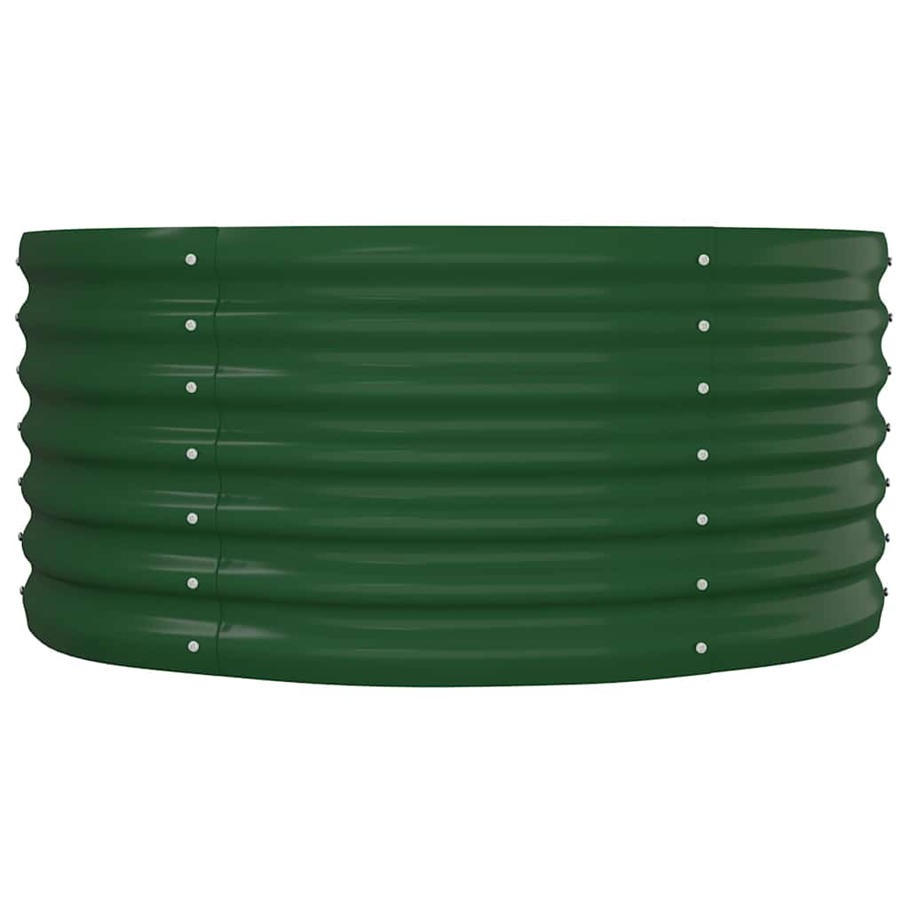 vidaXL Garden Raised Bed | Green | Powder-coated steel | Large | Durable 4