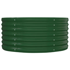 vidaXL Garden Raised Bed | Green | Powder-coated steel | Large | Durable 4
