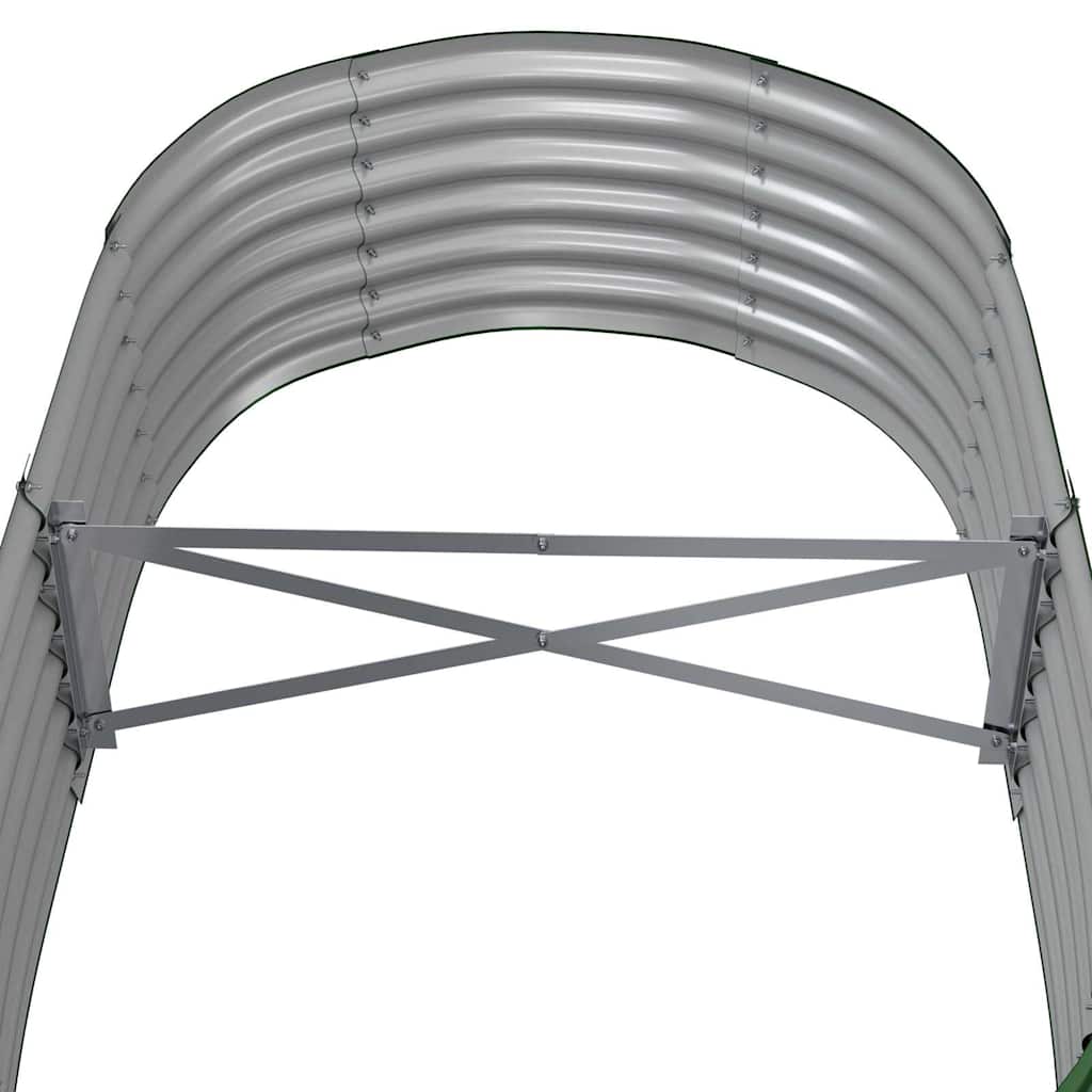 vidaXL Garden Raised Bed | Green | Powder-coated steel | Large | Durable 5