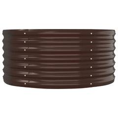 vidaXL Garden Raised Bed | Brown | Powder-coated steel | Large | Durable 4
