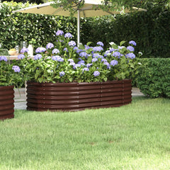vidaXL Garden Raised Bed | Brown | Powder-coated steel | Large | Durable 1