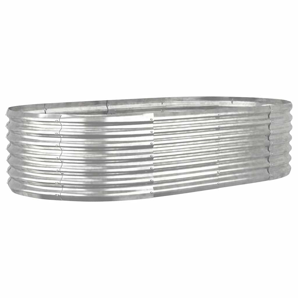 vidaXL Garden Raised Bed | Silver | Powder-coated steel | Large | Durable 2