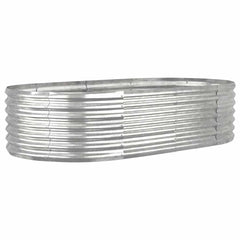 vidaXL Garden Raised Bed | Silver | Powder-coated steel | Large | Durable 2