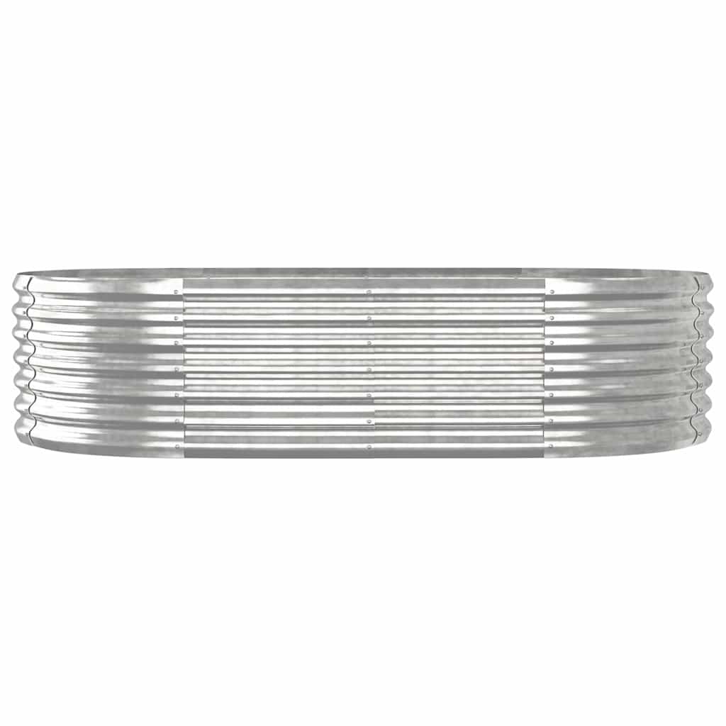 vidaXL Garden Raised Bed | Silver | Powder-coated steel | Large | Durable 3