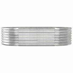 vidaXL Garden Raised Bed | Silver | Powder-coated steel | Large | Durable 3