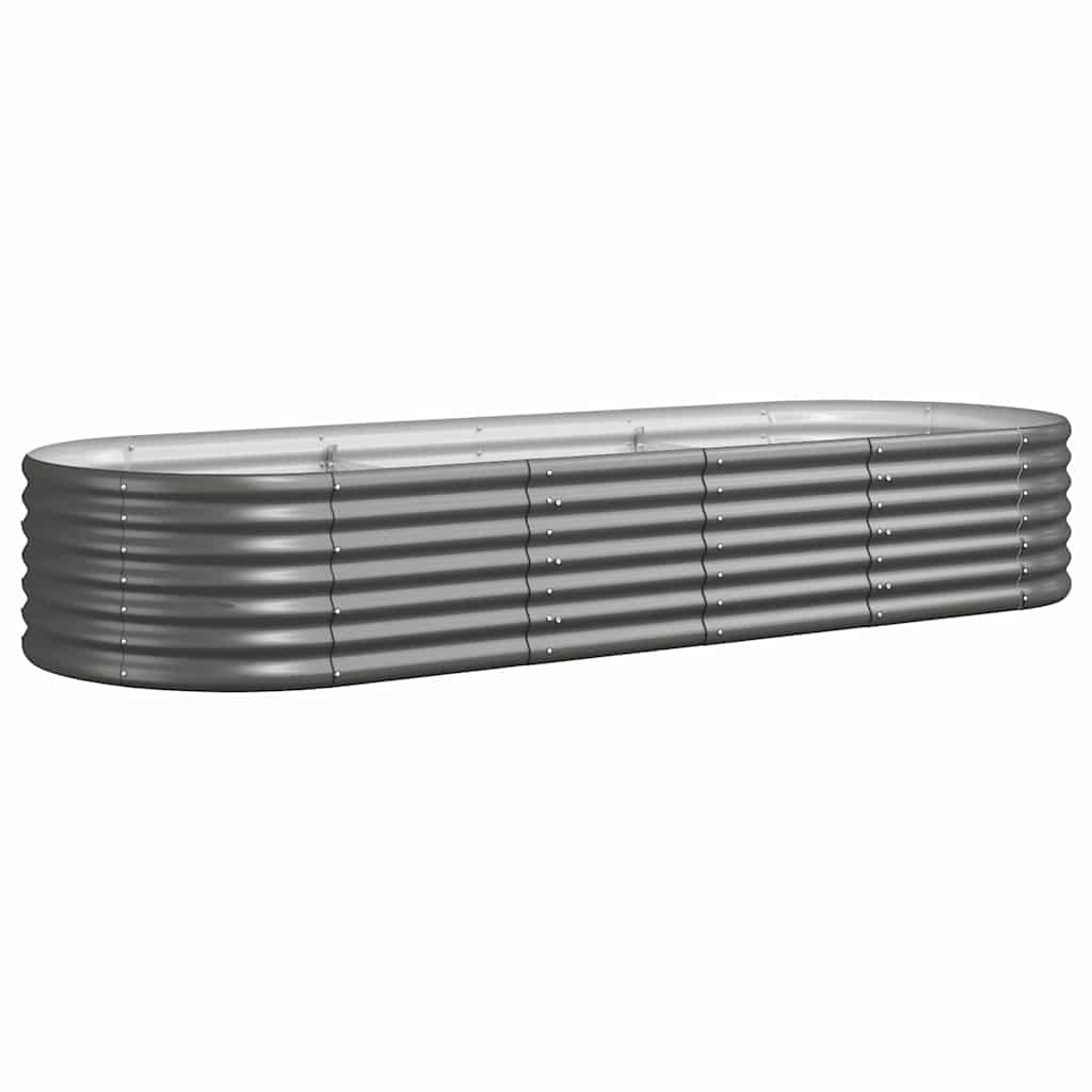 vidaXL Garden Raised Bed Galvanised Steel 224x80x36 cm Grey 2
