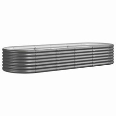 vidaXL Garden Raised Bed Galvanised Steel 224x80x36 cm Grey 2