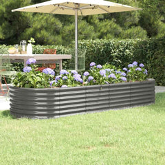 vidaXL Garden Raised Bed Galvanised Steel 224x80x36 cm Grey 1