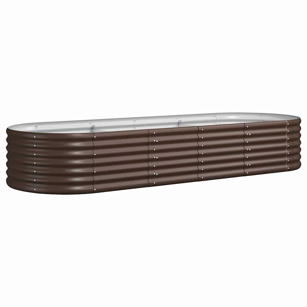 vidaXL Garden Raised Bed Galvanised Steel 224x80x36 cm Brown 2