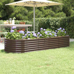 vidaXL Garden Raised Bed Galvanised Steel 224x80x36 cm Brown 1