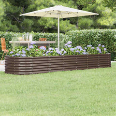 vidaXL Garden Raised Bed Galvanised Steel Height 36 cm Brown