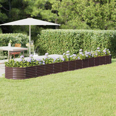 vidaXL Garden Raised Bed Galvanised Steel Height 36 cm Brown