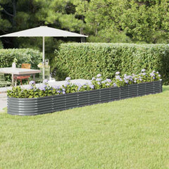 vidaXL Garden Raised Bed Galvanised Steel Height 36 cm Anthracite