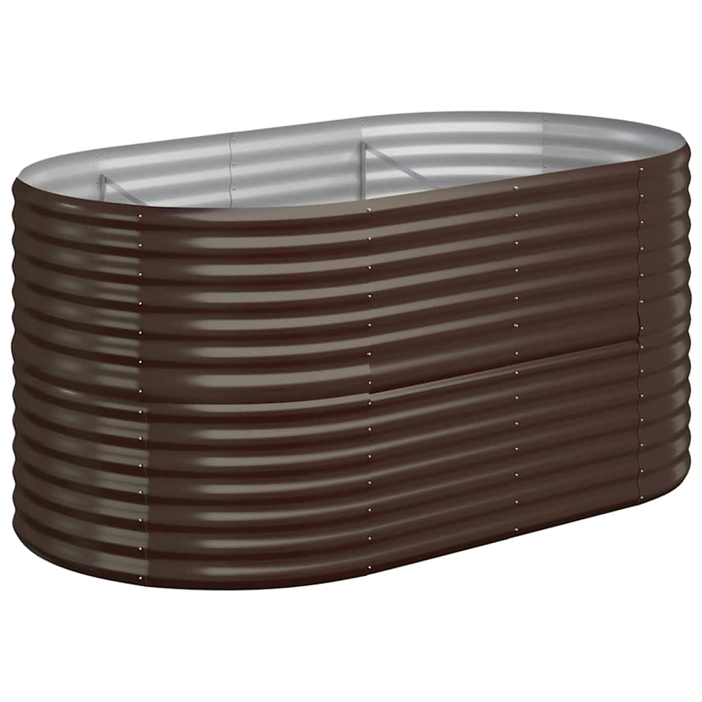 vidaXL Garden Raised Bed Galvanised Steel 152x80x68 cm Brown 2