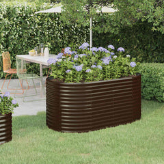 vidaXL Garden Raised Bed Galvanised Steel 152x80x68 cm Brown 1