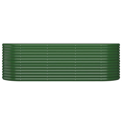 Garden Raised Bed Powder-coated Steel 224x80x68 cm Green