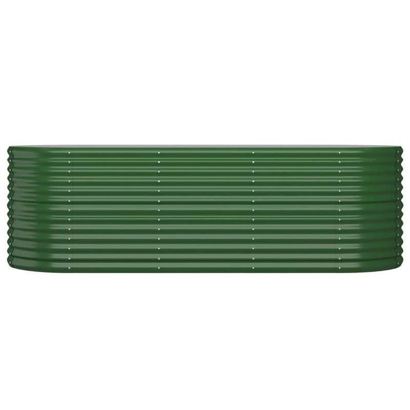 Garden Raised Bed Powder-coated Steel 224x80x68 cm Green