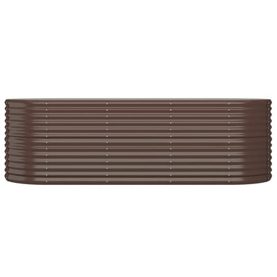 Garden Raised Bed Powder-coated Steel 224x80x68 cm Brown