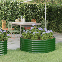vidaXL Garden Raised Bed | Green | Powder-coated steel 1