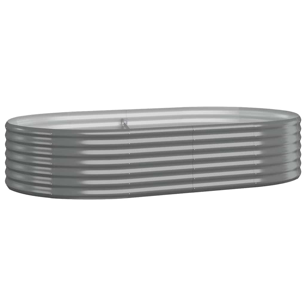 vidaXL Garden Raised Bed | Grey | Powder-Coated Steel | Medium | Durable 2