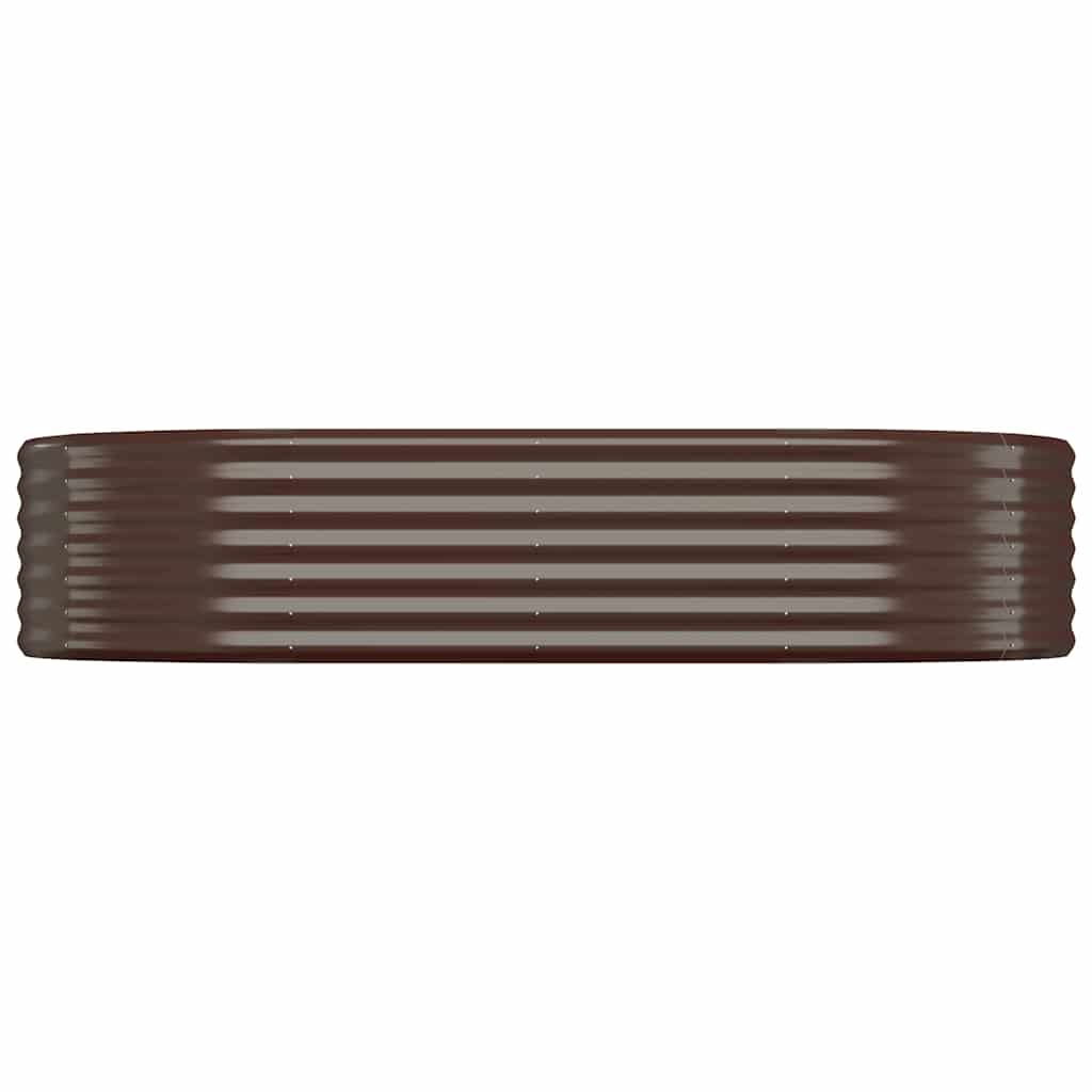 vidaXL Garden Raised Bed | Brown | Powder-coated steel | Large | Durable 3
