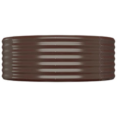 vidaXL Garden Raised Bed | Brown | Powder-coated steel | Large | Durable 4